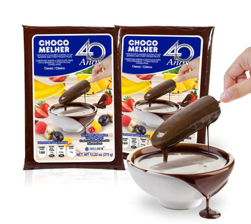 Chocomelher Clasico - 2 Pack Milk Chocolate Flavored Coating For Chocobananos - Cobertura De Chocolate - Best To Cover Frozen Ba