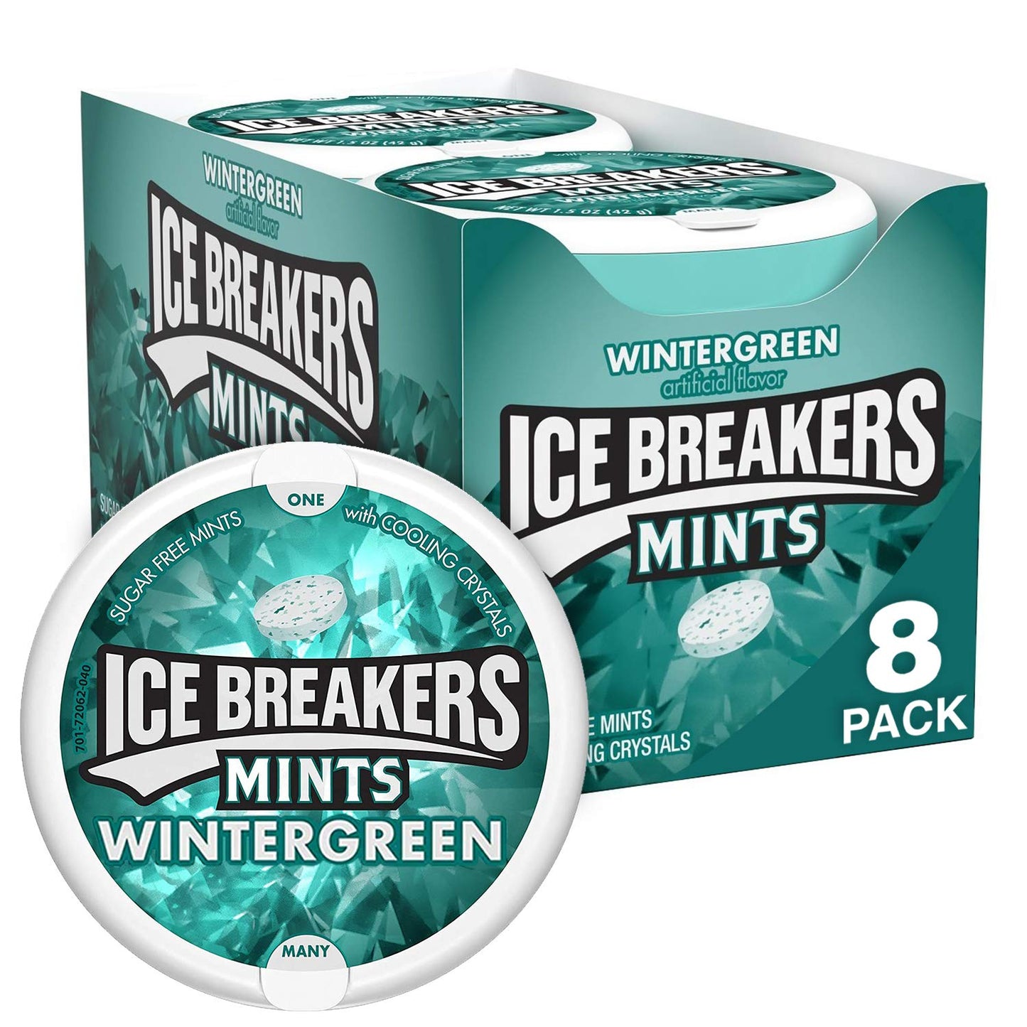 ICE BREAKERS Duo Fruit Plus Cool Raspberry Sugar Free Mints Tins (8 Count) and ICE BREAKERS Wintergreen Sugar Free Breath Mints