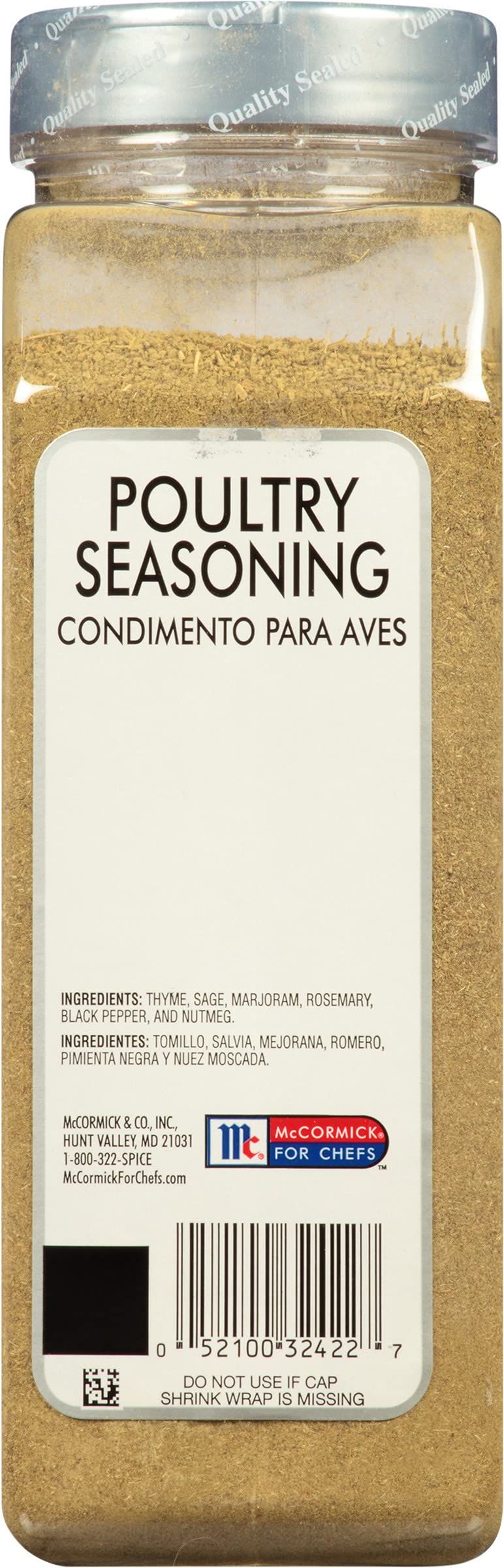 McCormick Culinary Poultry Seasoning Spice, 12 oz - No MSG, Ideal for Chicken, Turkey, Stuffing, Casserole Recipes