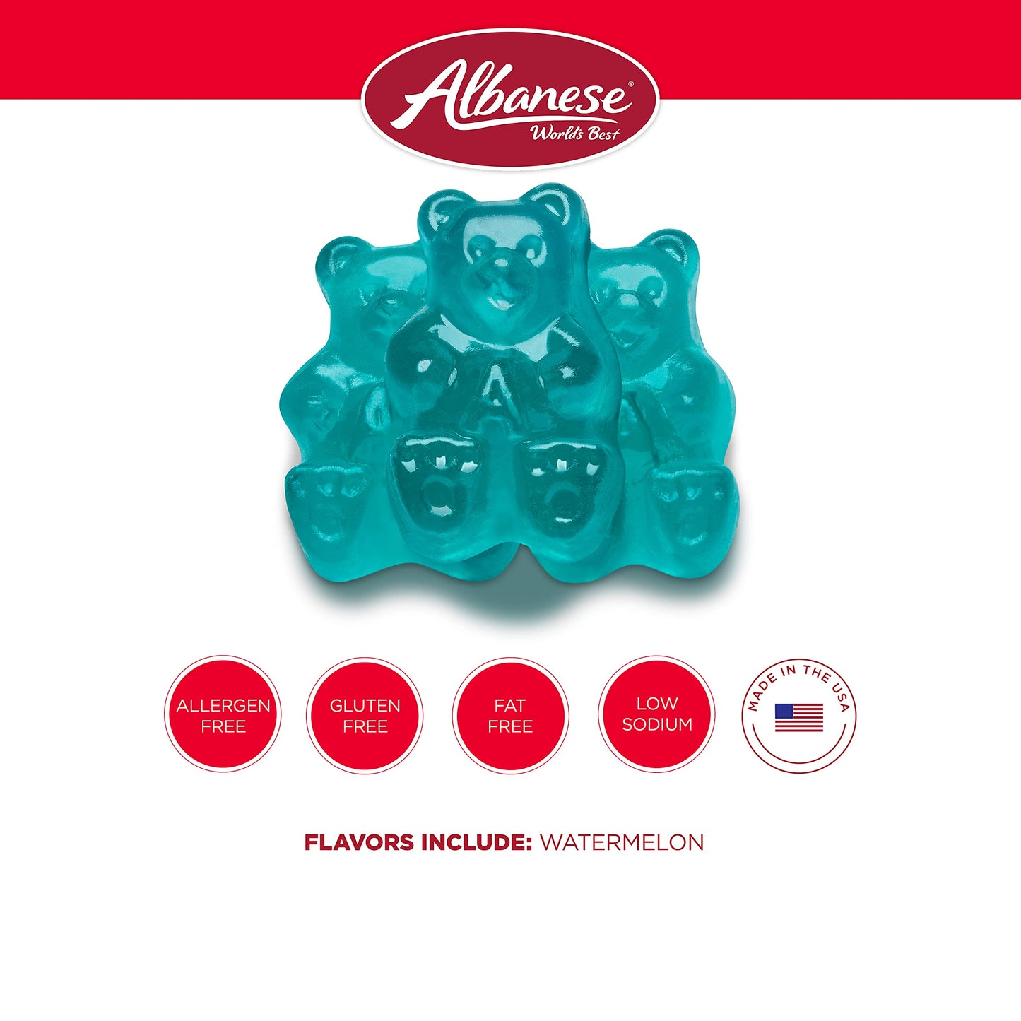 Albanese Watermelon Gummi Bears, 5 Pound Bag, 80 Ounces, Blue