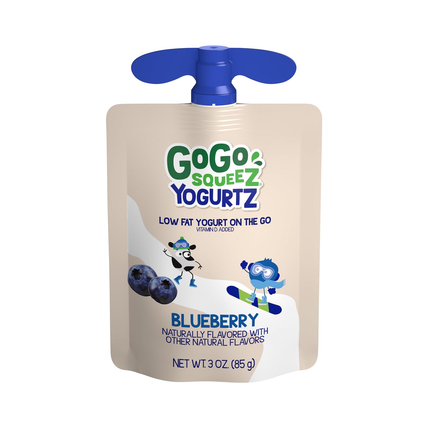 GoGo squeeZ YogurtZ Blueberry Kids Snacks, 3 oz (Pack of 4), Gluten Free, Nut Free, BPA Free
