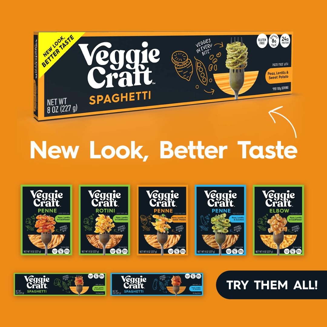Veggiecraft Farms Spaghetti - Gluten Free, Plant Based Protein, Low Carb, 8 oz