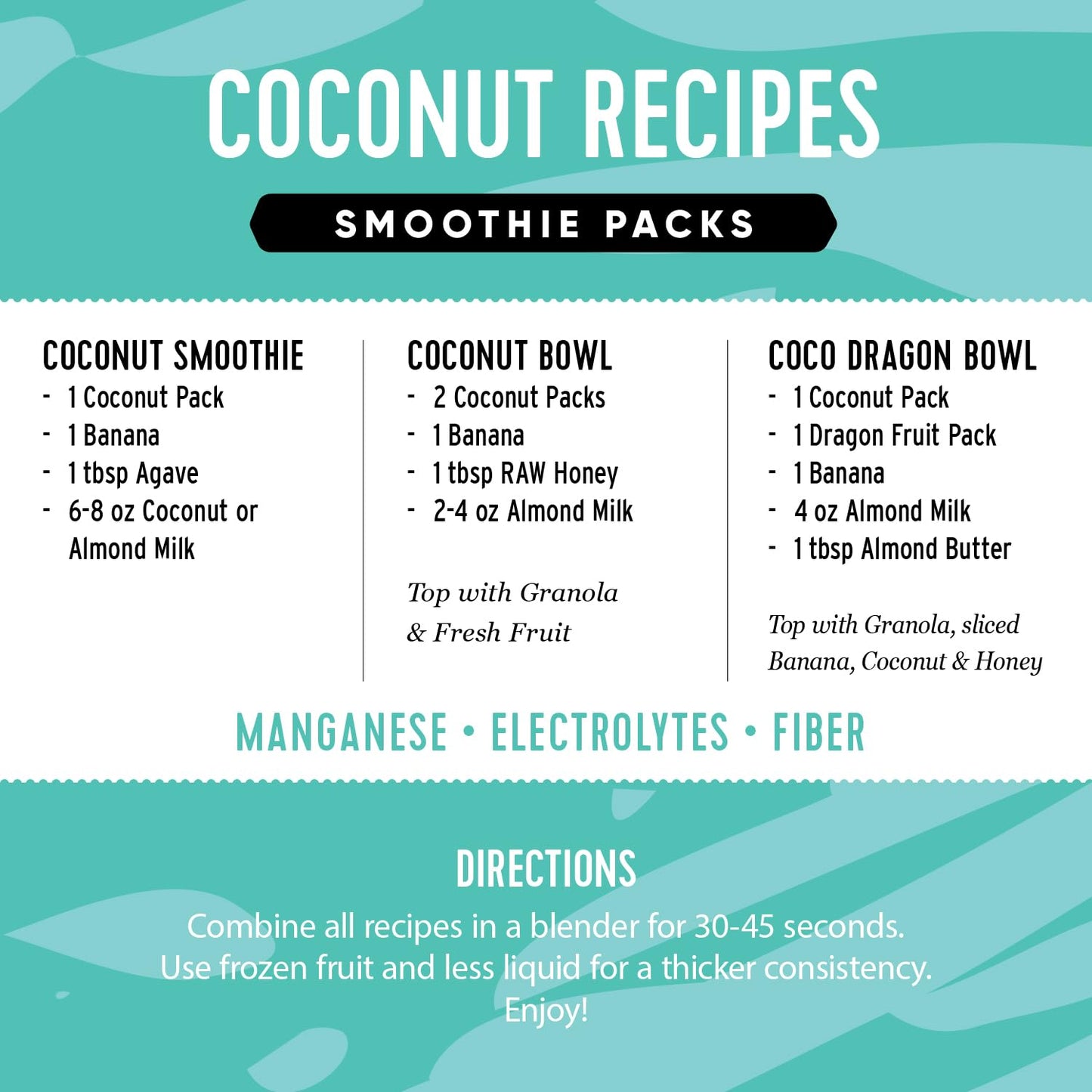 Pitaya Foods - Organic Coconut Smoothie Packs, Pre-Packaged Frozen Fruit Pur  e, No Added Sugar or Preservatives, Good Source of