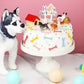 Chunful 18-Piece Dog Cake Topper Set, Plastic Puppy Figurines, Dog Bone & Kennel Decorations, Vivid Style, White/Black/Brown