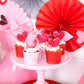 Keaziu 50 Pack Edible Heart Cupcake Toppers Edible Wafar Paper Spring Bridal Engagement Baby Shower Birthday Party Drink Toppers