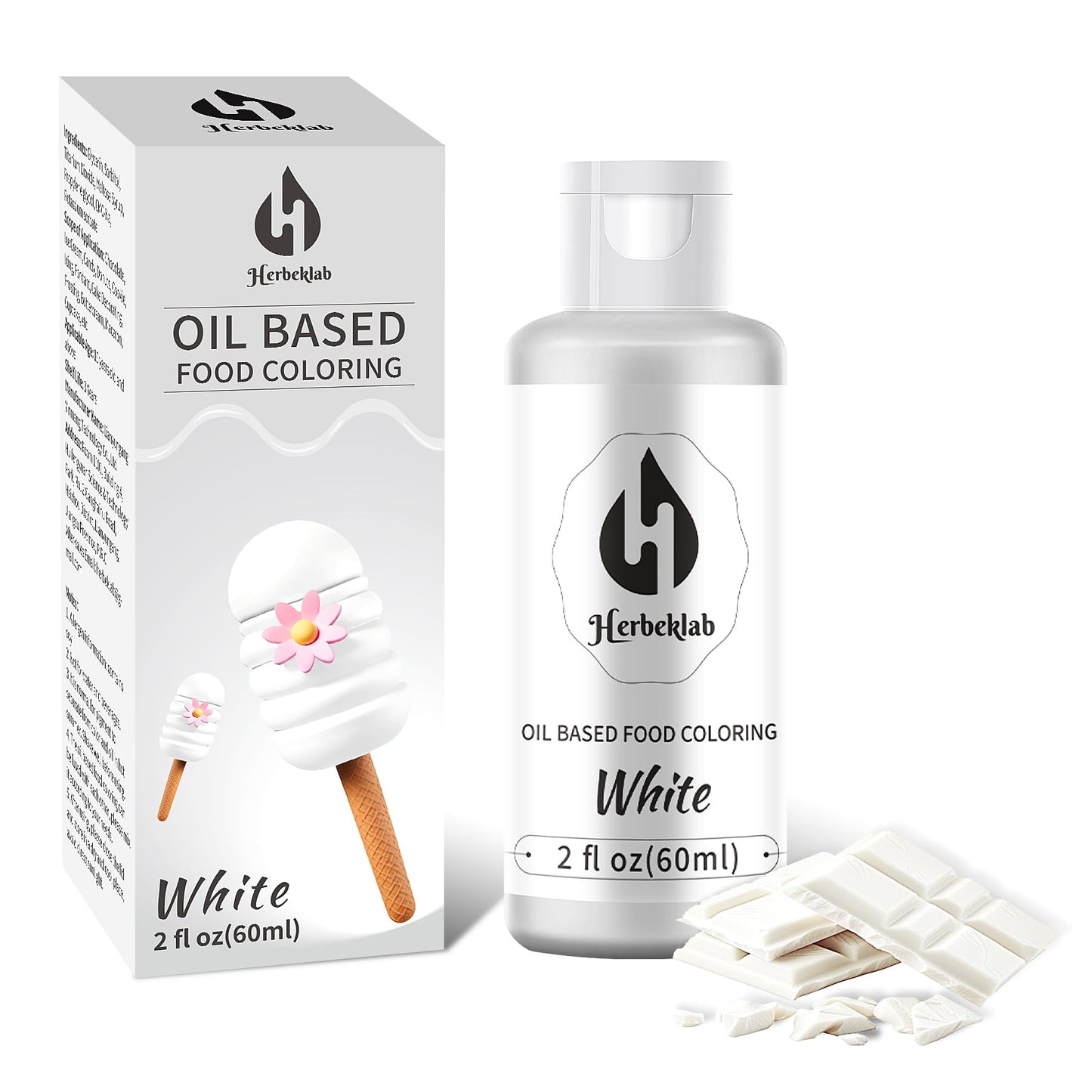 White Oil Based Food Coloring For Chocolate - 2 Fl Oz Professional Concentrated White Oil Food Dye For Melting Chocolate Candy M