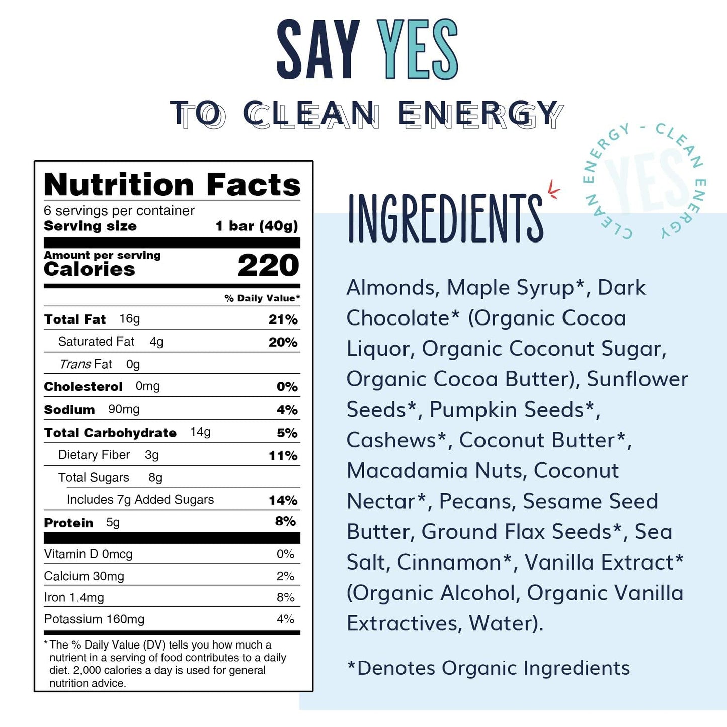 The Yes Bar - Dark Chocolate Chip - Plant Based Protein, Decadent Snack Bar - Vegan, Paleo, Gluten Free, Dairy Free, Low Sugar,