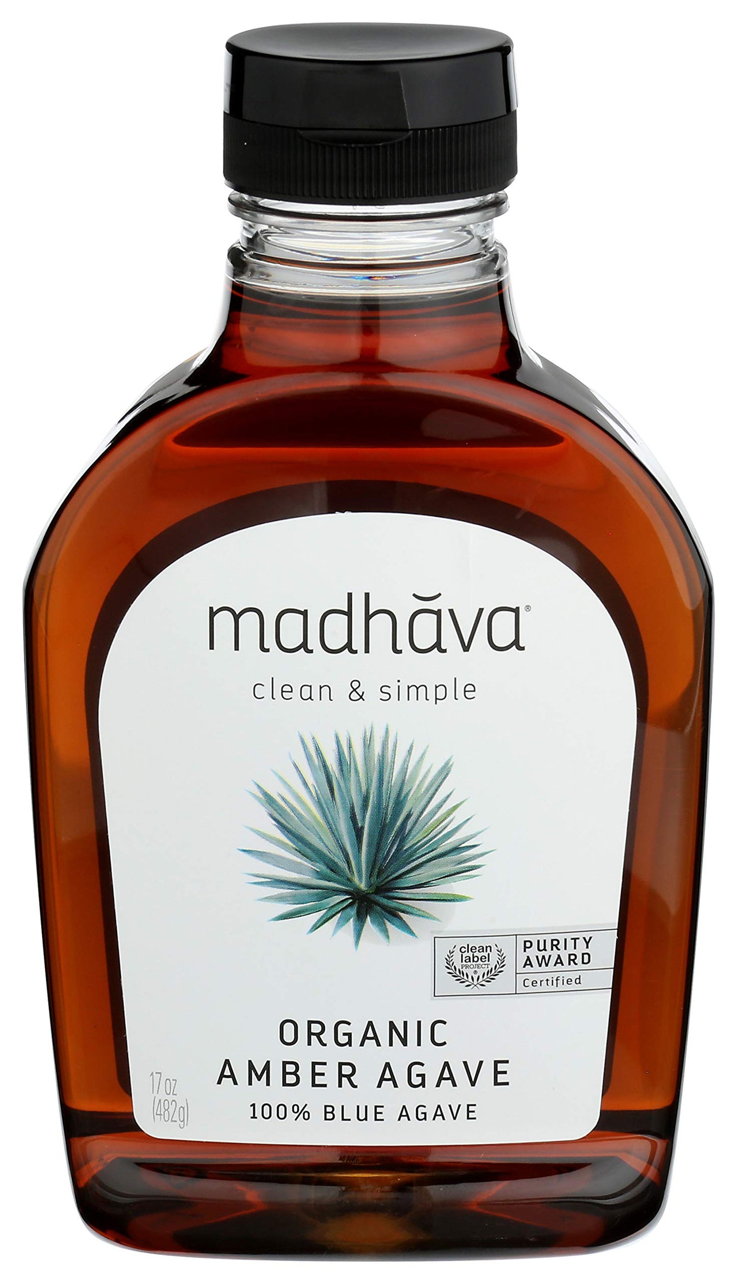 Madhava Organic Agave, Bottle, 100% Pure Organic Blue Agave Nectar, amber, 1.06 Pound