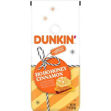 Dunkin' Ho Ho Honey Cinnamon Flavored Ground Coffee, 11 ounce (Pack of 6)