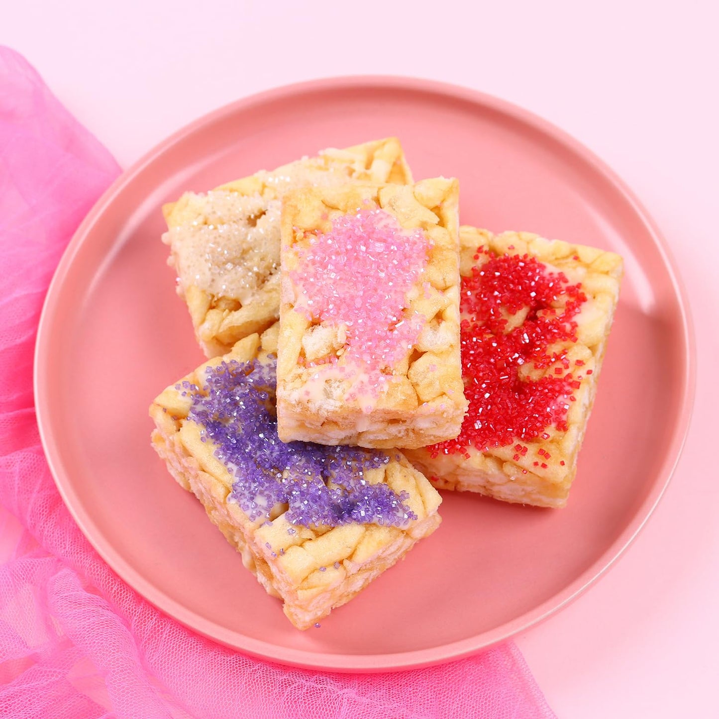 Valentine Sanding Sugar Edible Pink Red Purple Sugar Sprinkles For Cake Decorating Crystal Candy Sparkling Sanding Sugar For Cup