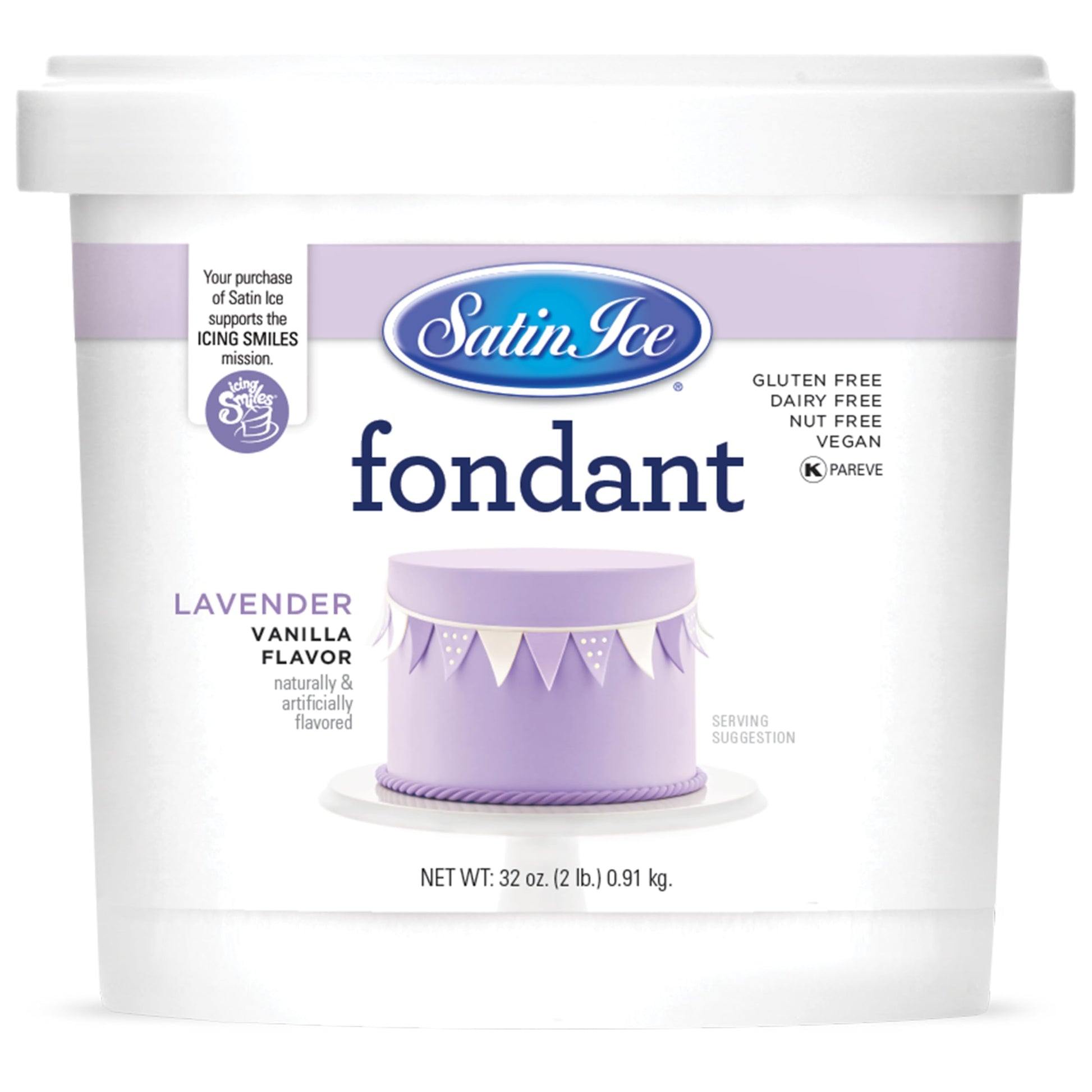 Satin Ice Fondant, Lavender, 2 Pound