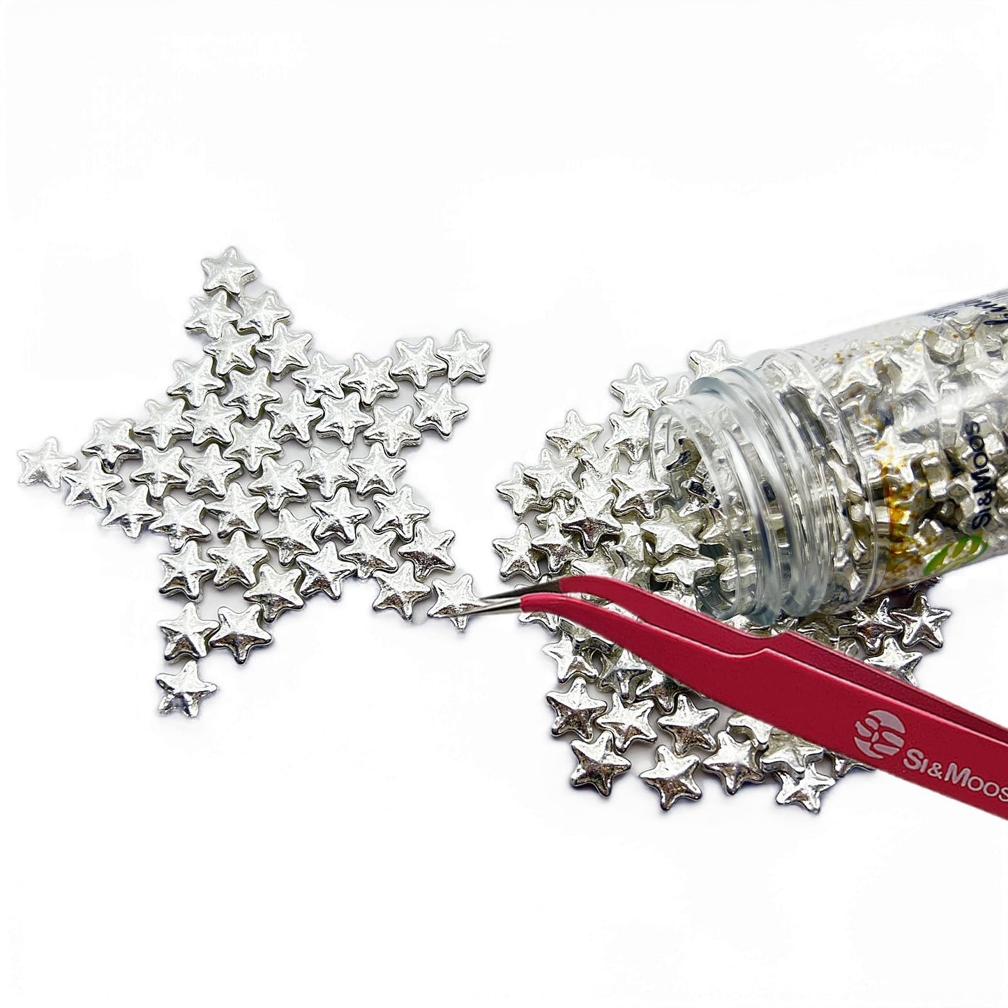 Se Si&Moos Edible Silver Star Sprinkles Edible Silver Stars For Cake Decorating Silver Edible Stars Silver Sprinkles Large Star