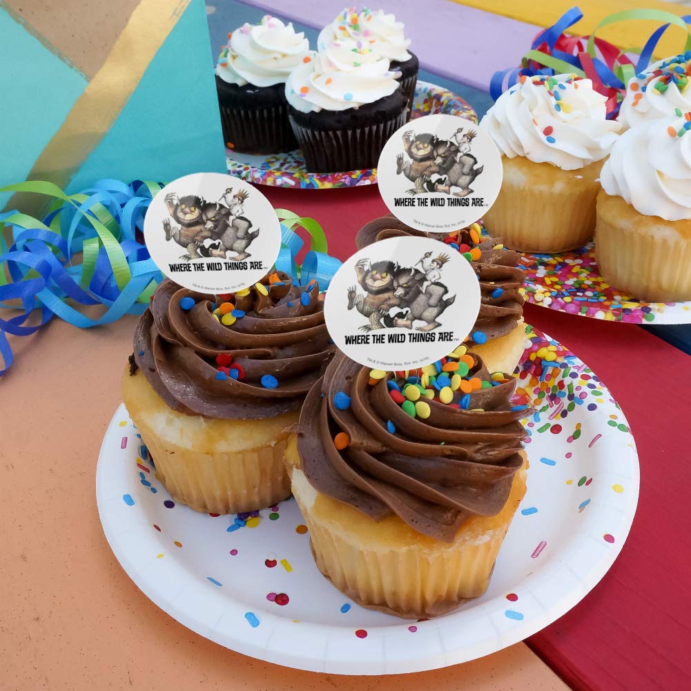 GRAPHICS & MORE Cupcake Picks Set of 6, Acrylic, Multi Color, Where the Wild Things Are Theme