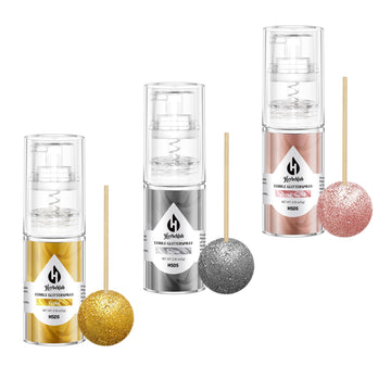 Edible Glitter Spray - 3 Colors Edible Spray Glitter Food Grade Metallic Shimmer Powder Gold Silver Rose Gold Cake Sprinkles for