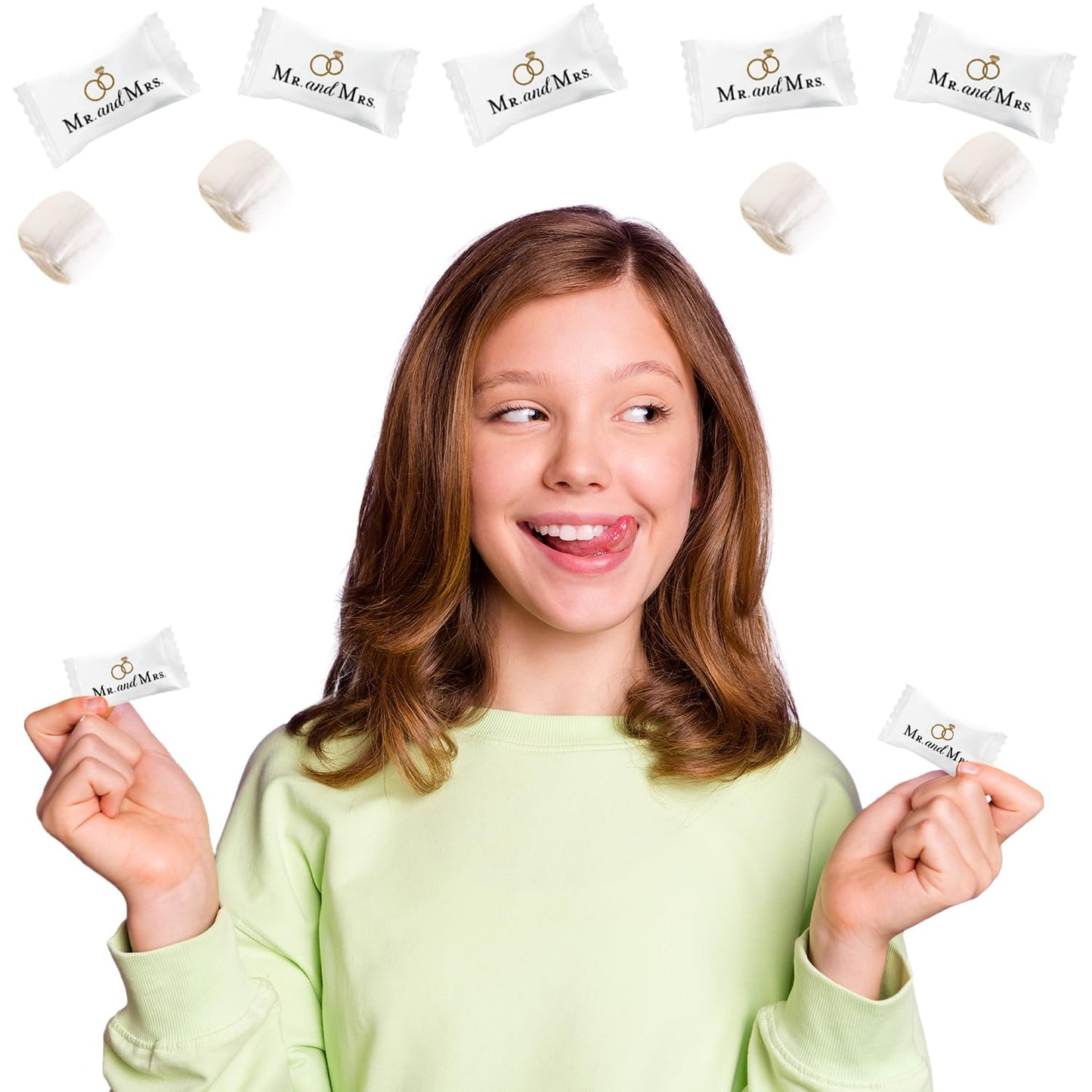 The Dreidel Company Mr. & Mrs. Wedding Buttermints, Mint Candies, After Dinner Mints, Butter Mint Candy, Fat-Free, Individually