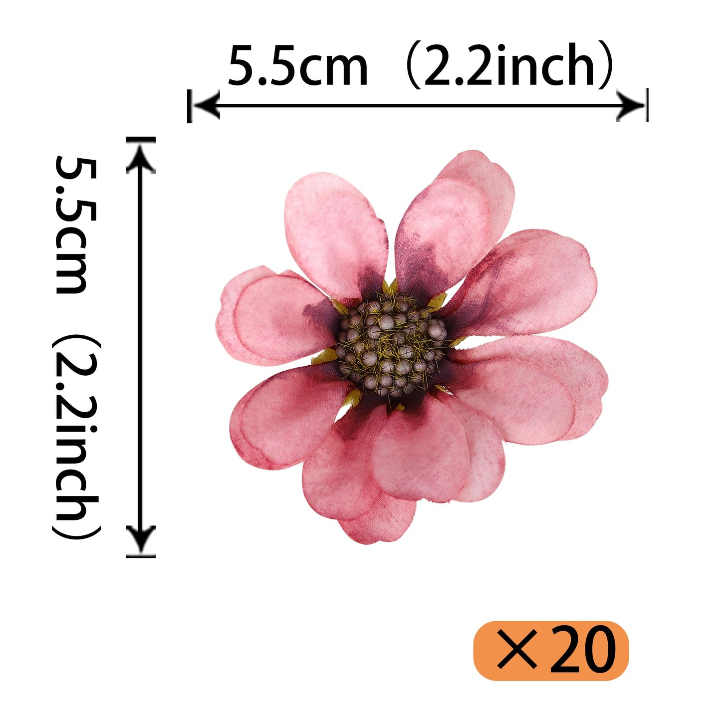 Rsstarxi 20 Pack Pink Daisy Artificial Flower Cake Topper Silk Chrysanthemum Compatible With Flower Cake Pick For Diy Baby Shower Wedding Bithdaty Party Cake Decorations Supplies