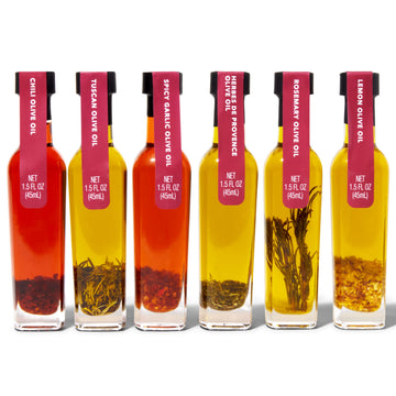 Thoughtfully Gourmet, Spice Infused Olive Oil Gift Set, Premium Extra-Virgin Olive Oil from Spain, Flavors Include Chili, Rosema