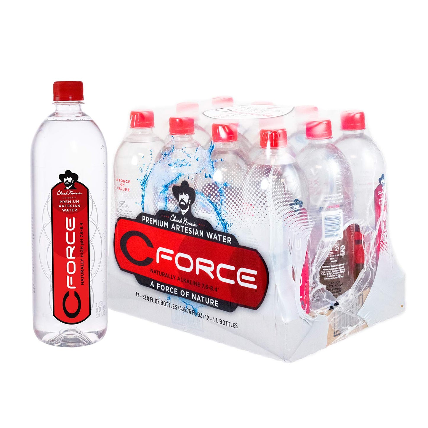 Cforce Natural Artesian Water  1 Liter (33.8Oz) (12- Pack)