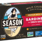 Season Brisling Sardines in Tomato Sauce - Wild Caught, 17g of Protein, Keto Snacks, More Omega 3's Than Tuna, Kosher, High in C