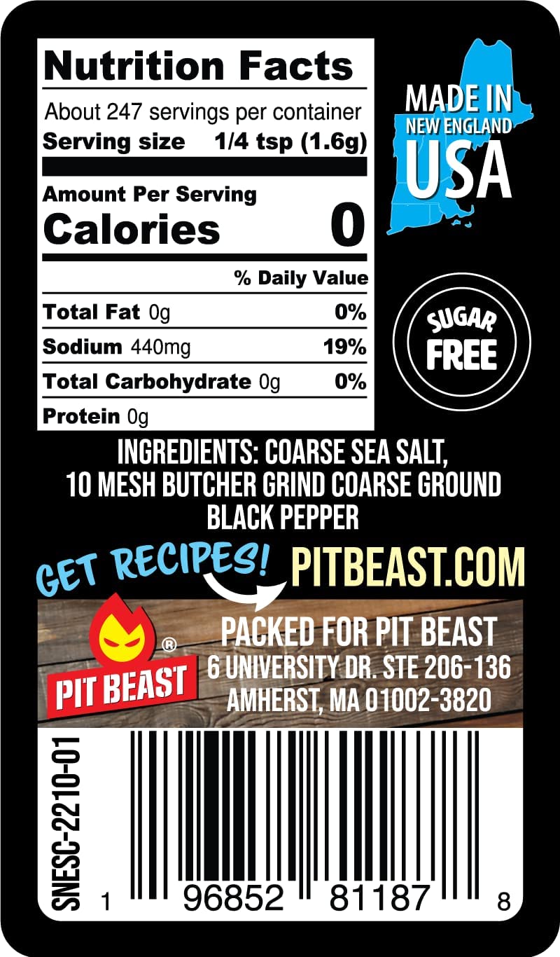 Pit Beast Coarse AF Salt and Pepper Spice Blend Dalmatian BBQ Rub | THE COARSEST SALT AND PEPPER | Steaks, Brisket, Chicken, Bur