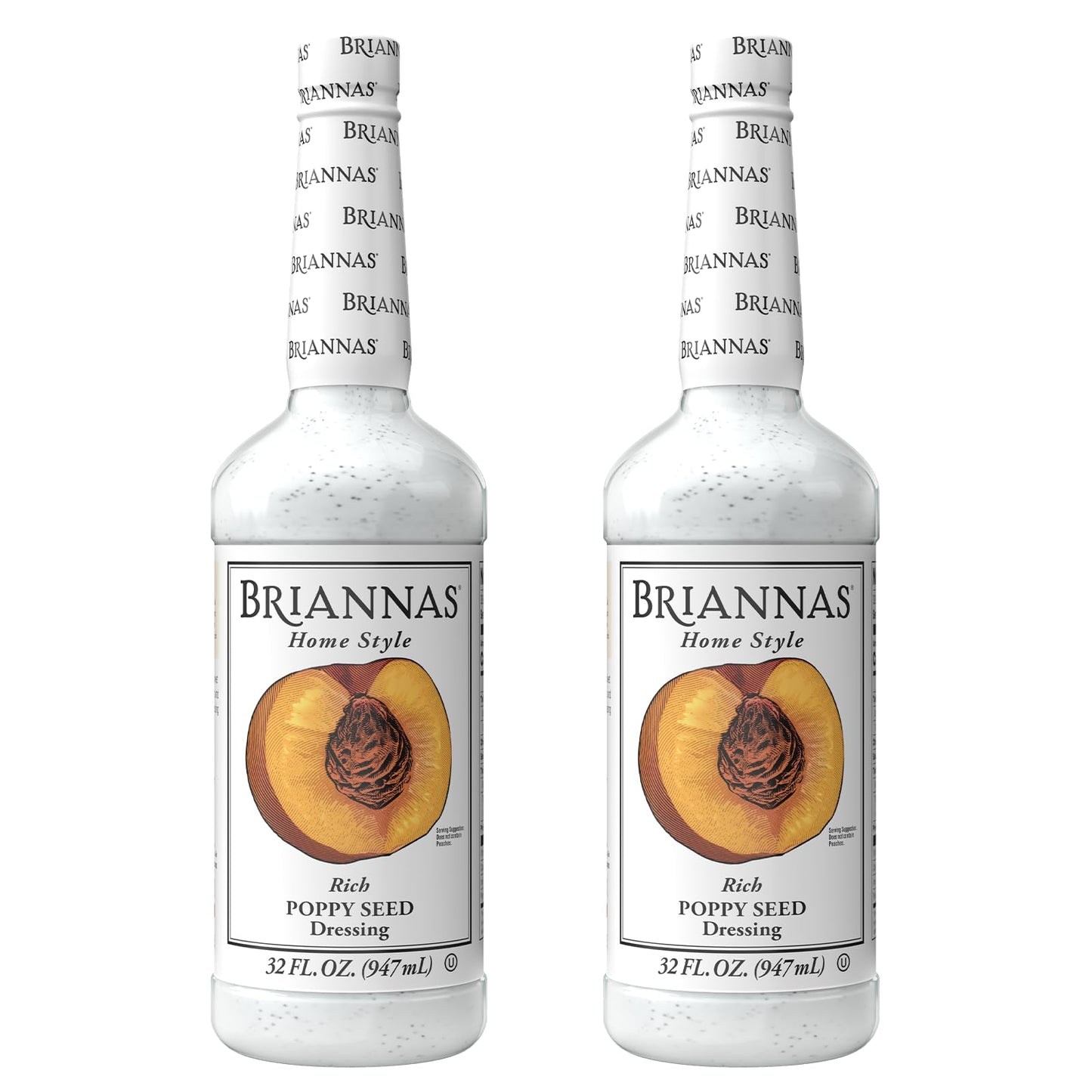 BRIANNAS - Home Style Rich Poppy Seed Dressing - Fine Salad Dressing made with Premium Ingredients - Gluten Free, Kosher, & Vega