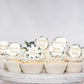 Fyeoxle 48 Pack Edible Baby Shower Cupcake Toppers Wafer Paper Jungle Leaves Oh Baby Wecome Baby Cupcake Picks Greenery Frames B