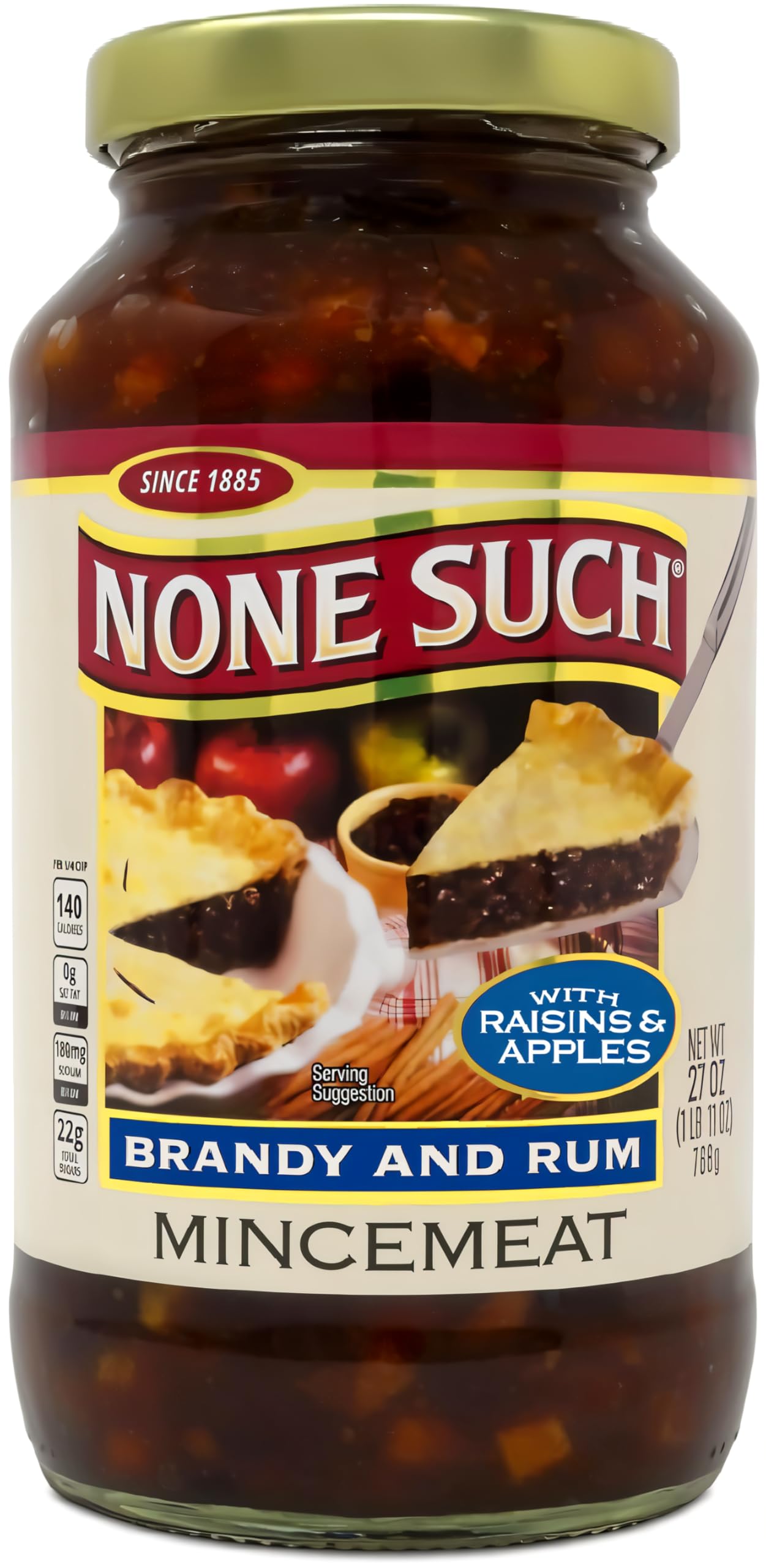 None Such Mincemeat Brandy & Rum - Pie Filling with Apples and Raisins  27 Ounce (Pack of 1)