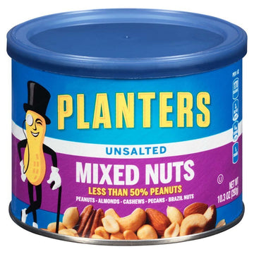 PLANTERS Unsalted Mixed Nuts - 10.3 oz, Pack of 4
