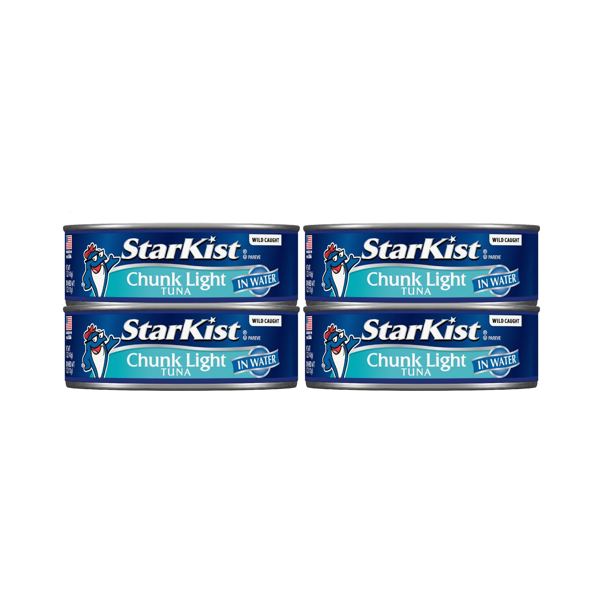 StarKist Chunk Light Tuna in Water, 5 oz (4 Pack) Canned Tuna Fish, Wild Caught, Gluten Free, Ready to Eat, Perfect for Salads, 