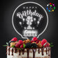 EDSG Personalized Acrylic Birthday Cake Topper with LED Light, Design 4, for 1st to 60th Birthday Celebrations