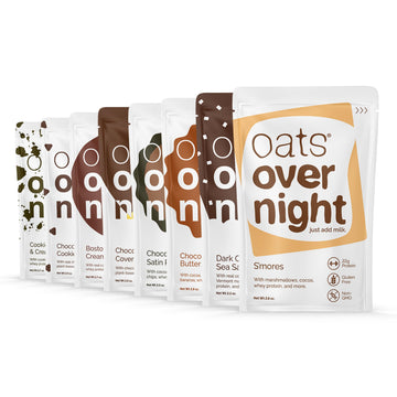 Oats Overnight Chocolate Variety Pack - High Protein Oatmeal - 16 Pack, Gluten Free, Non GMO, Includes Smores & Dark Chocolate Sea Salt