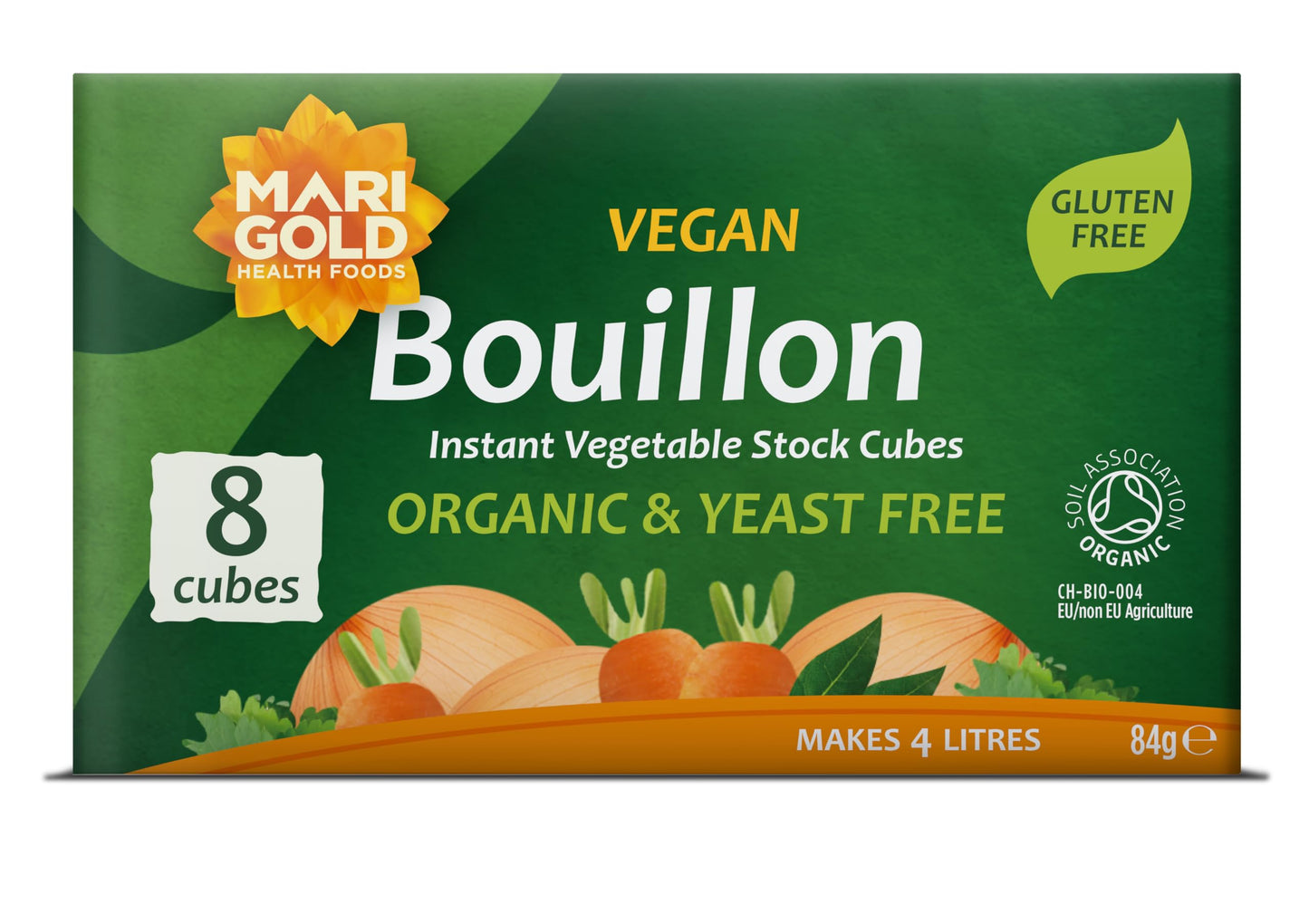 Marigold Organic Yeast Free Stock Cube, 84g, Green, 1 Count, MRG-5970