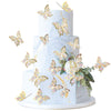 Cyodoos 30pcs Color Gold Edge Mixed Size Lively 3D Waterproof Butterfly Cupcake Topper for Girls Women's Happy Birthday Wedding 