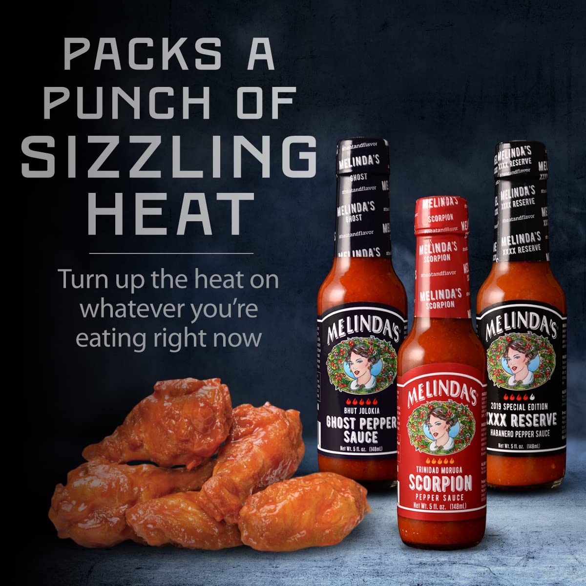 Melindas Extreme Fiery Collection Hot Sauce Gift Set - Extra Spicy, 5oz, 3 Pack