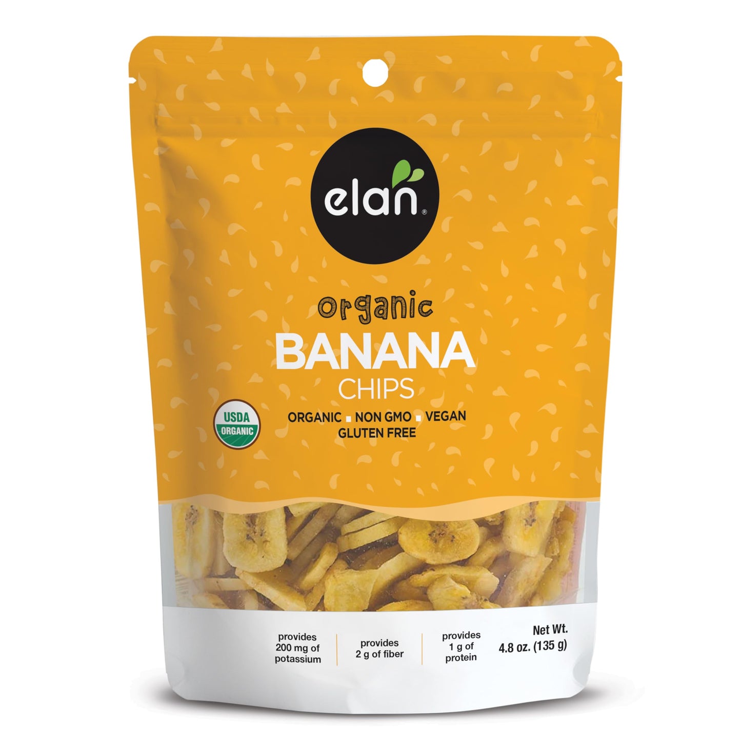 Elan Organic Banana Chips, Non-GMO, Vegan, Gluten-Free, 4.8 oz