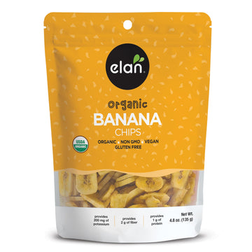 Elan Organic Banana Chips, Non-GMO, Vegan, Gluten-Free, 4.8 oz