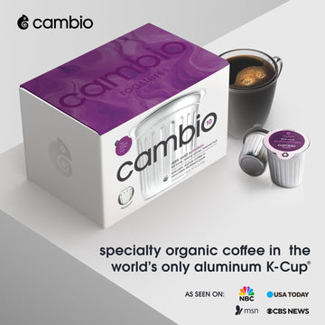 Cambio Roasters Sumatran Keurig Organic Coffee K Cups, Only Aluminum Keurig Coffee Pods With Organic Beans, More Flavor & Longer