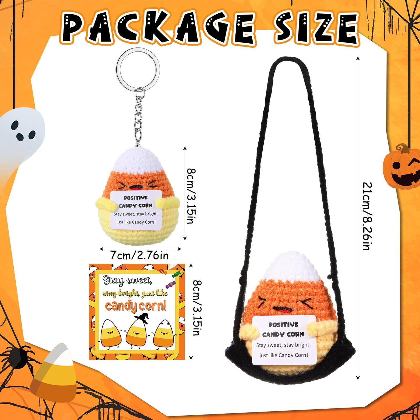 Suncalla Crochet Candy Corn Doll Gift with Box, 2.8 x 3.2 inches, Multicolor, Model LIC-Suncalla-3225