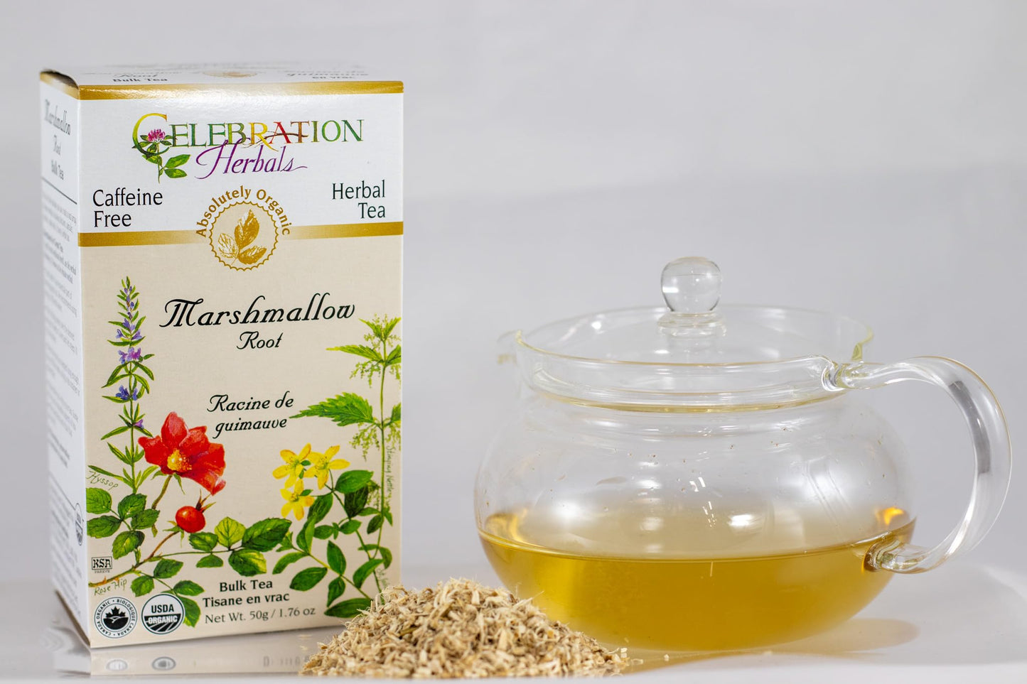 Celebration Herbals Organic Marshmallow Root Bulk Tea - Caffeine Free, 1.76 oz, Pack of 1