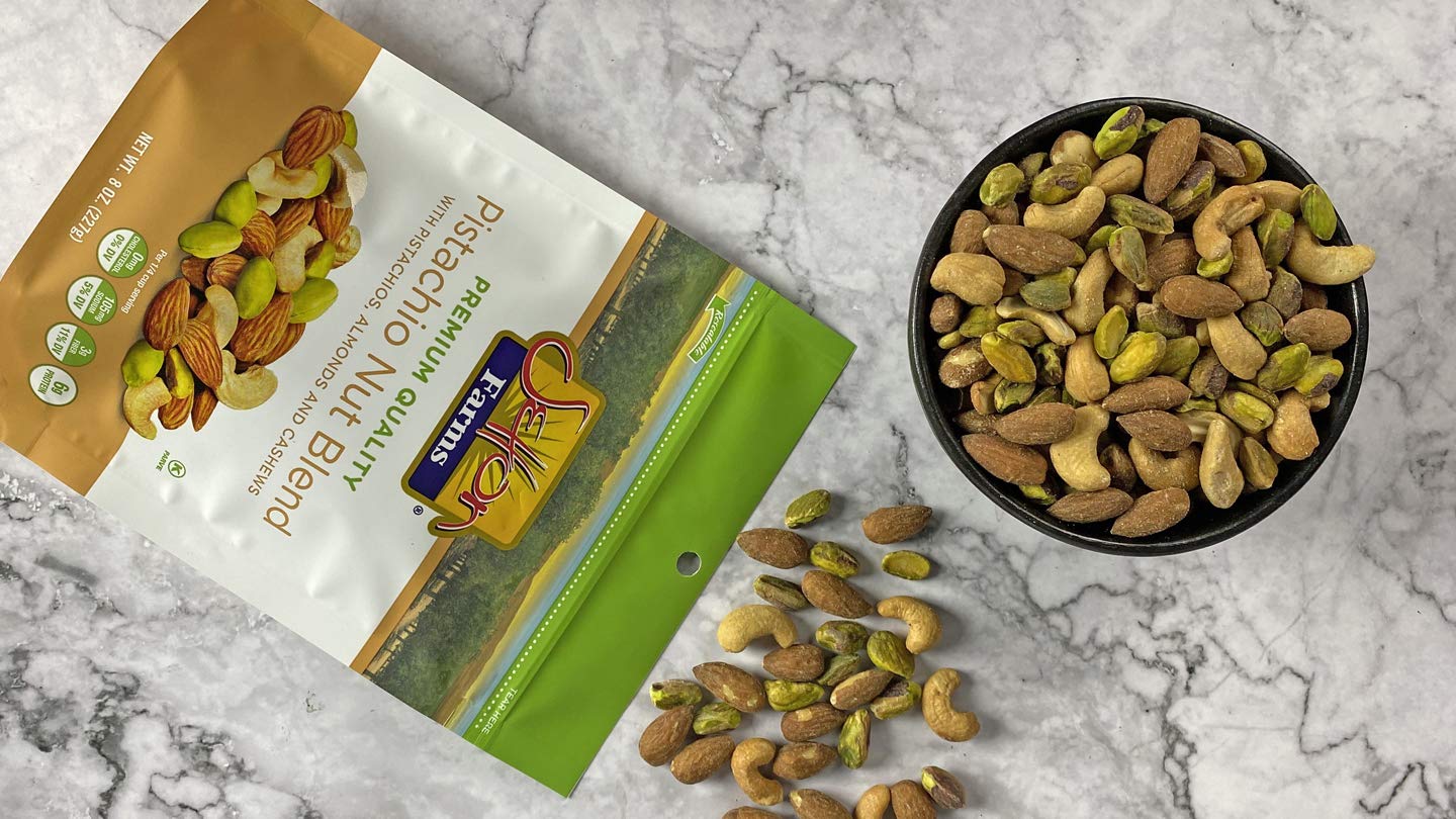 Setton Farms Pistachio Nut Blend Value Bag With Almonds, Pistachios And Cashews, 8 Oz Resealable Pouch