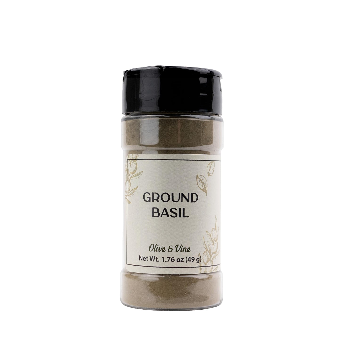 Olive & Vine Ground Basil, Herbaceous Flavor, Seasoning for Pasta, Soups, Salads, with Rich Tradition, Authentic Taste, For Glob