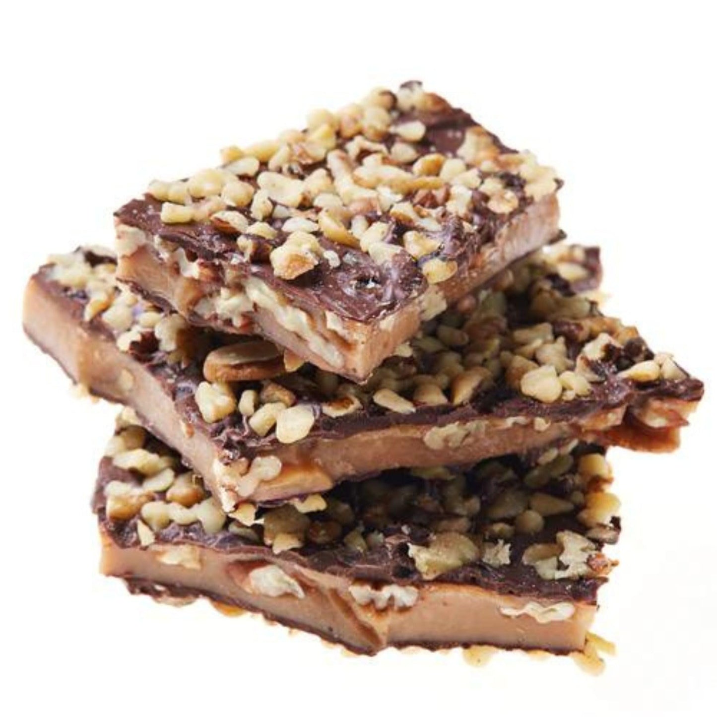 Toffee To Go Dark Chocolate Pecan Toffee 1 Lb Signature Green Gift Box | Hand Crafted | Gluten Free | Kosher Certified | No Adde