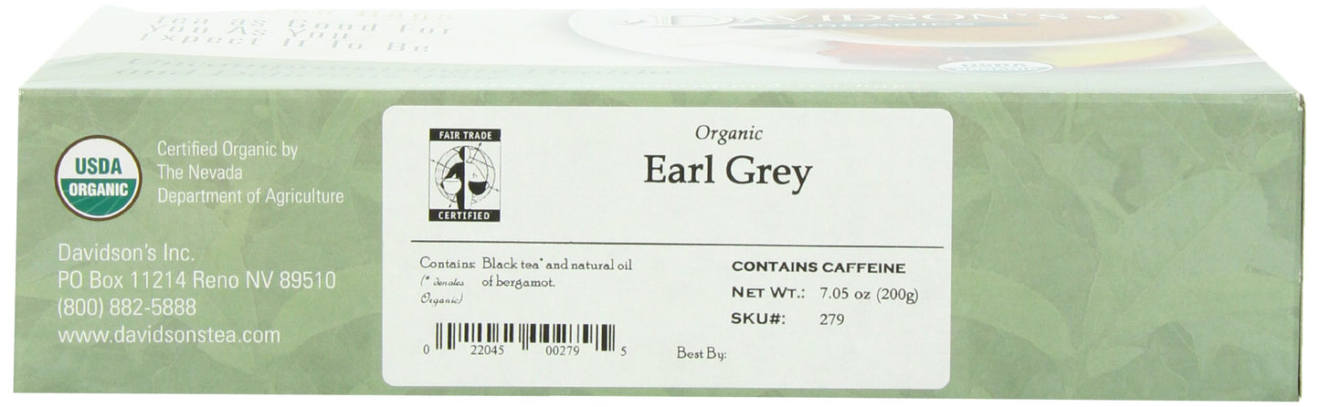 Davidson'S Organics, Earl Grey, 100-Count Unwrapped Tea Bags