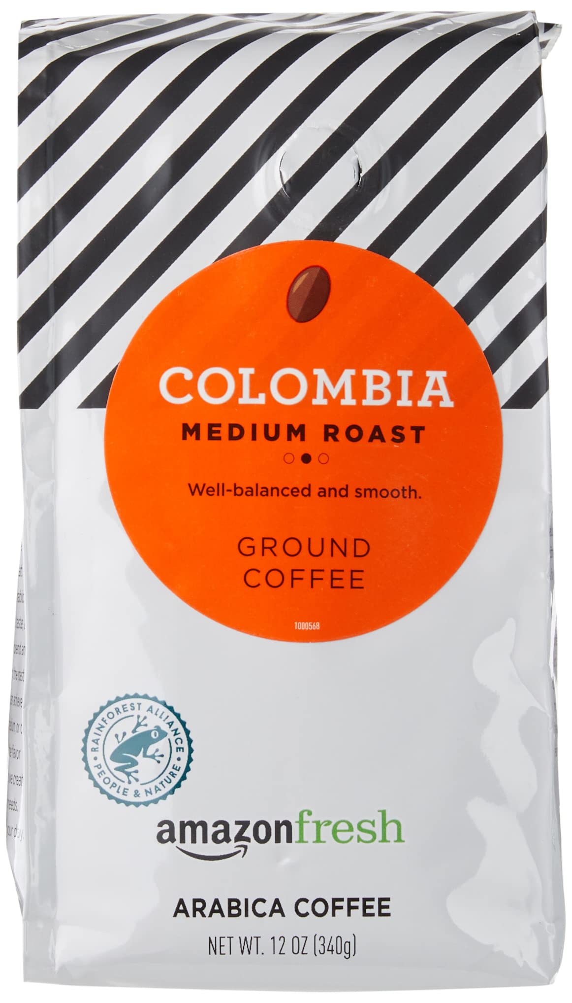 Amazon Fresh Colombia Ground Coffee, Medium Roast, 12 Ounce, Pack of 1