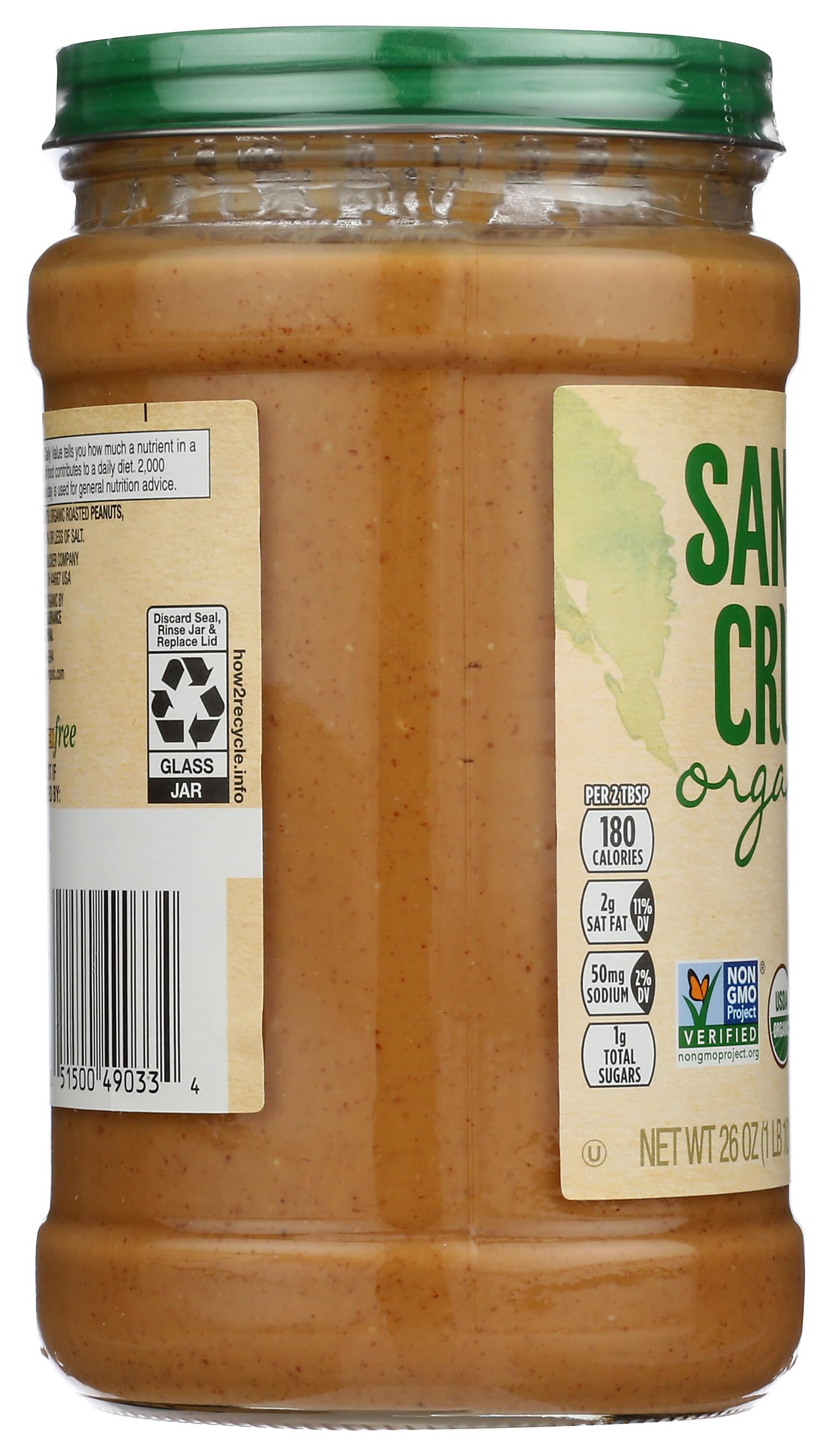 Santa Cruz Organic - Peanut Butter Organic Dark Roast Creamy - Case Of 6-26 Ounces