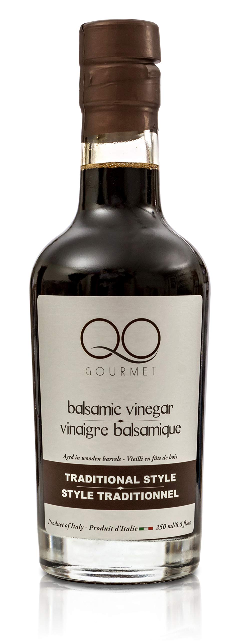 QO Thick Aged Balsamic Vinegar of Modena - Gourmet Premium Italian Vinegar - 8.5 fl. oz - All Natural, Aged in Wooden Barrels