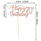 Rssta i 70th Birthday Cake Topper, Rose Gold Glitter, Paper Decoration, Model XM042