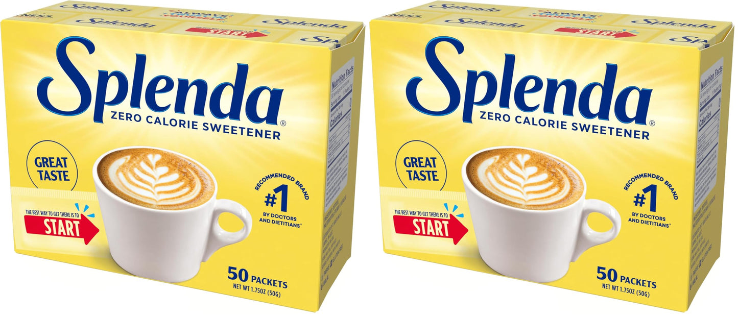 SPLENDA Zero Calorie Sweetener, 50 Count Packets (Pack of 2)