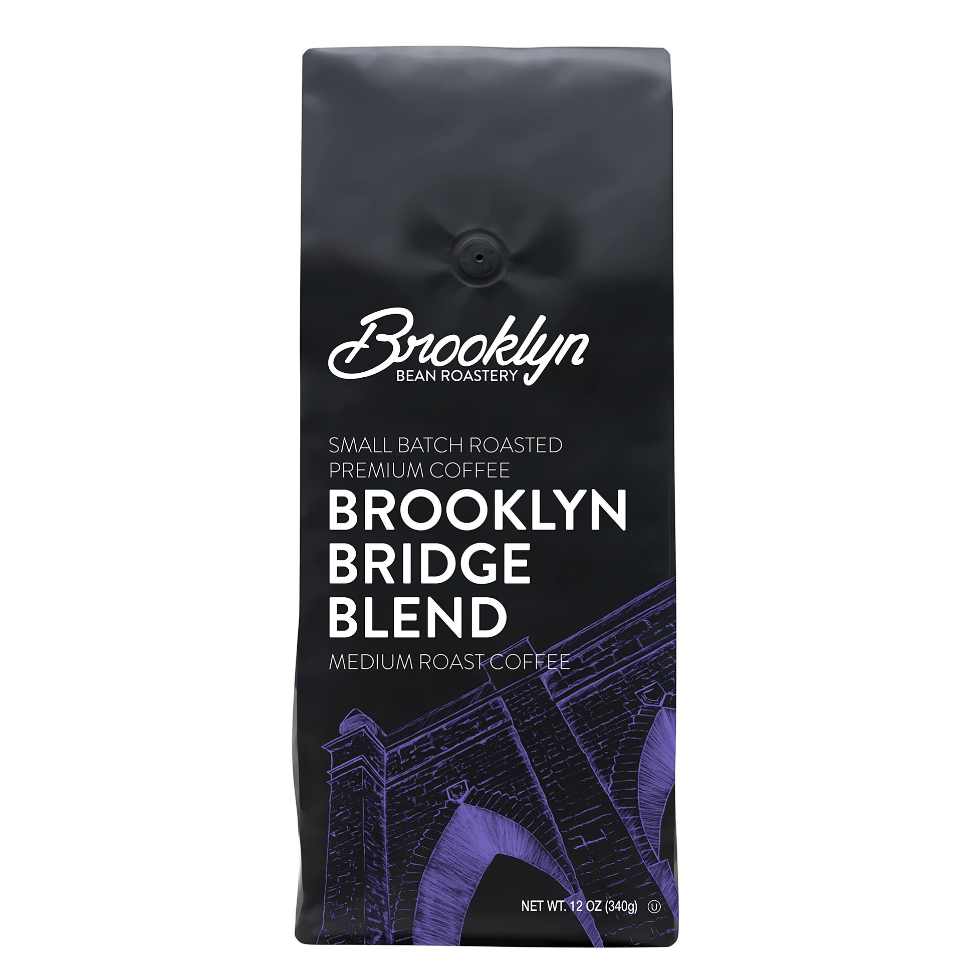 Brooklyn Beans Ground Coffee, Medium Roast, 12 Ounce Bag, 100% Arabica, Model BB BK BAG 12