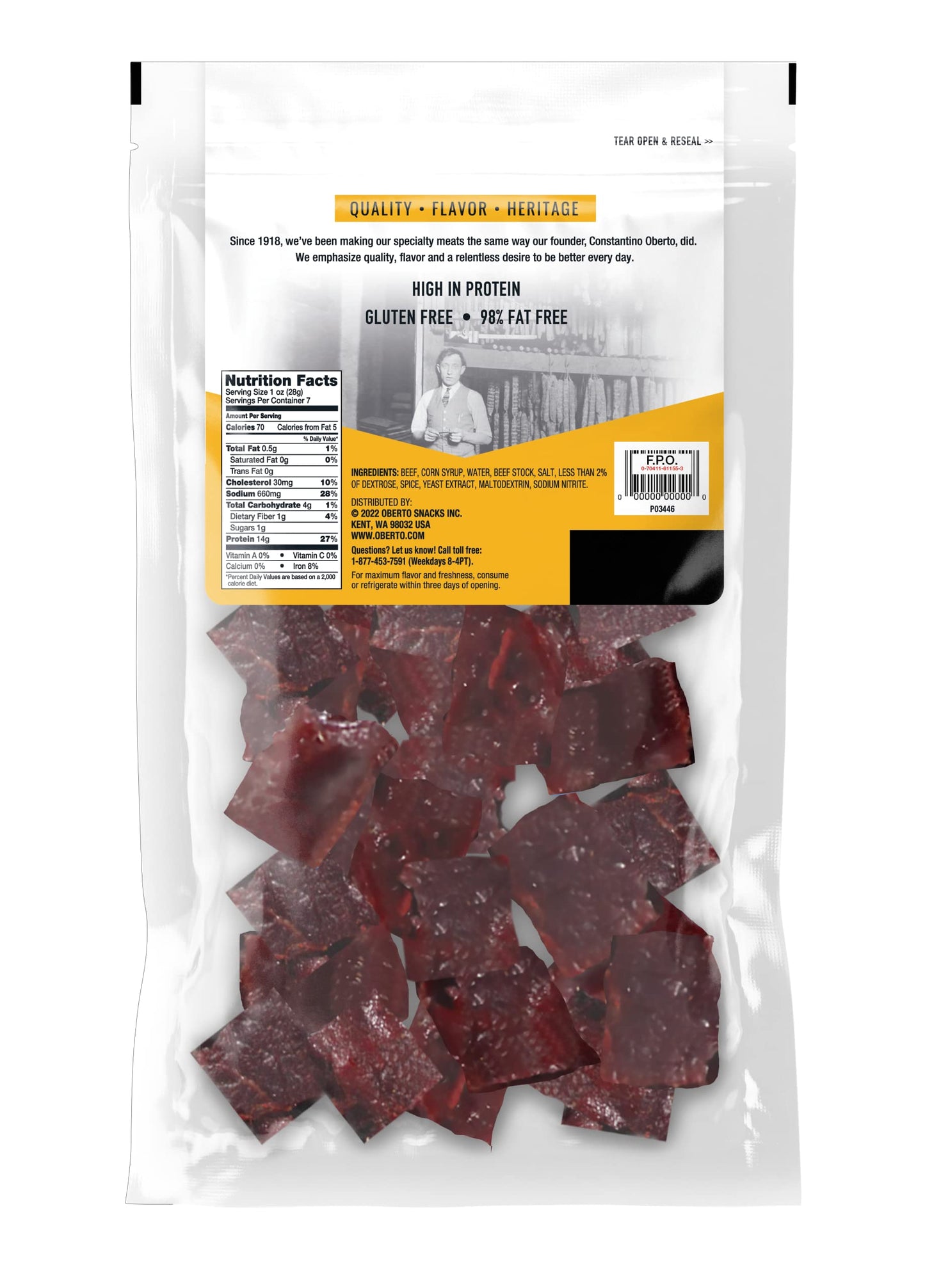 Oh Boy! Oberto Classics Thin Style Original Beef Jerky, 7 Ounce
